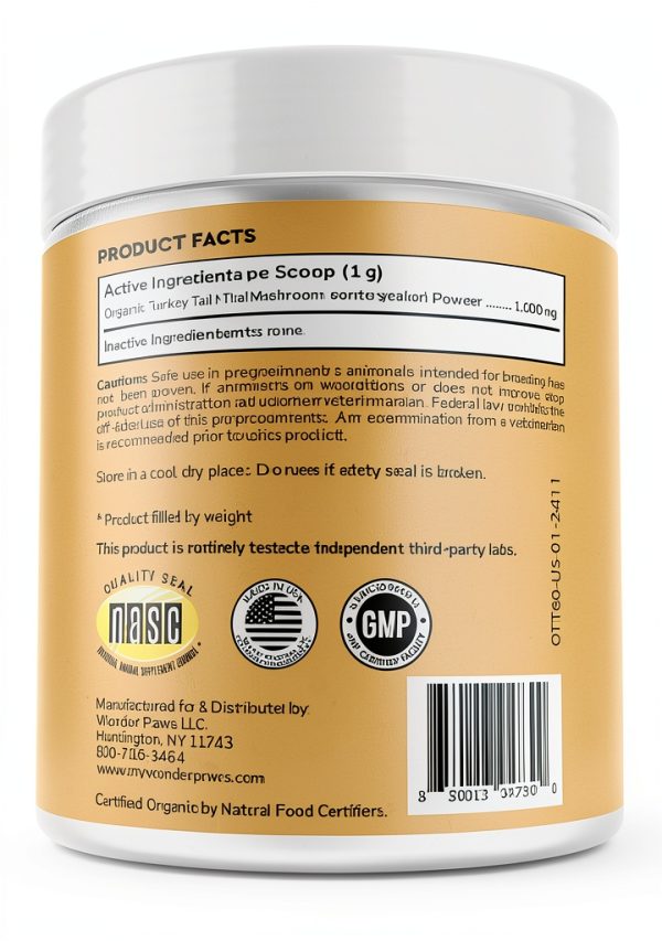 Turkey Tail Mushroom Powder for Dogs Wonder Paws Immune-6