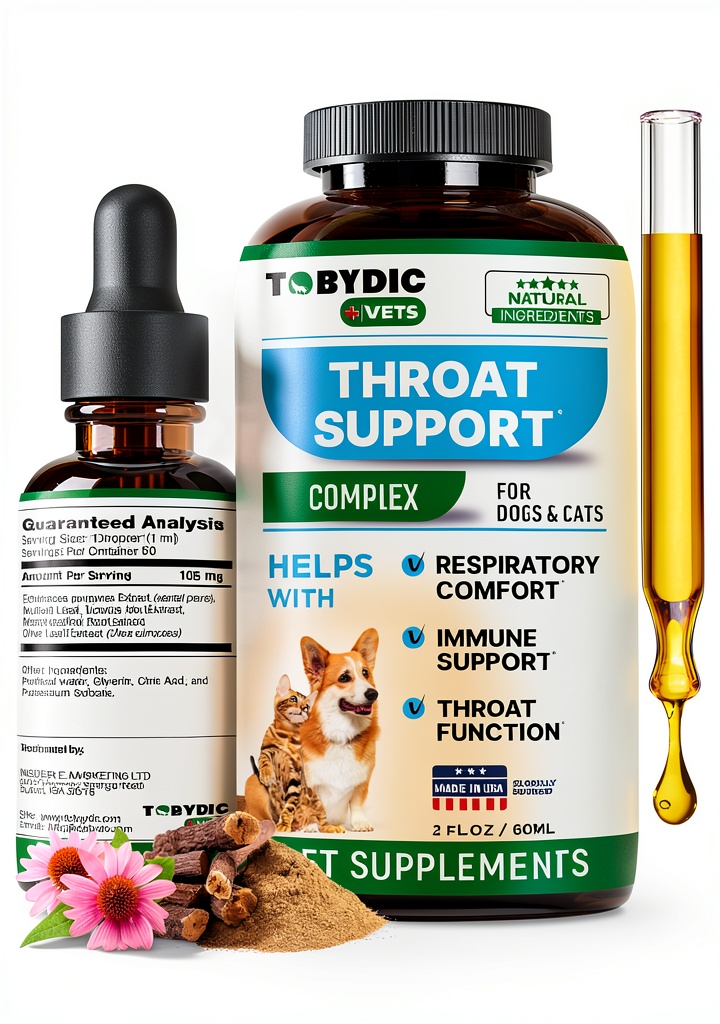 Tobydic cough relief supplement bottle with herbal ingredients