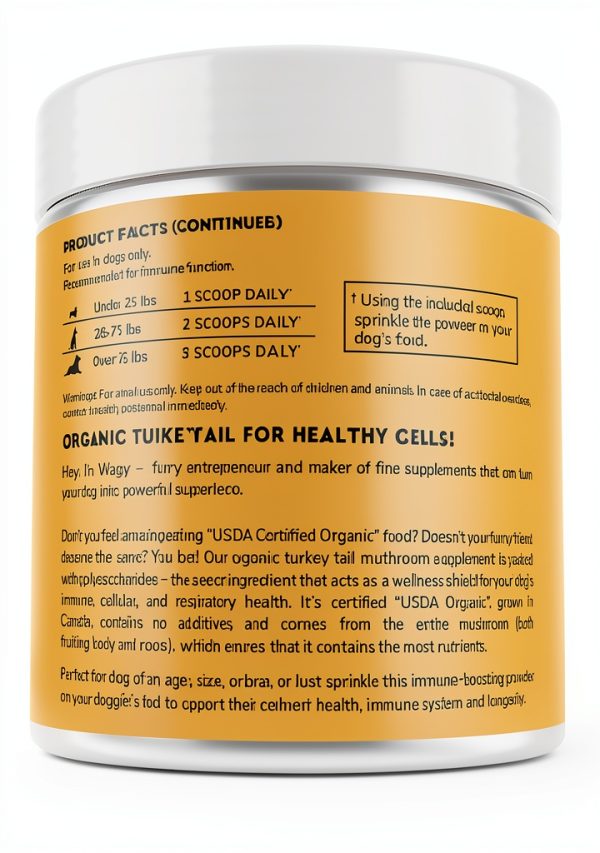 Turkey Tail Mushroom Powder for Dogs Wonder Paws Immune-7