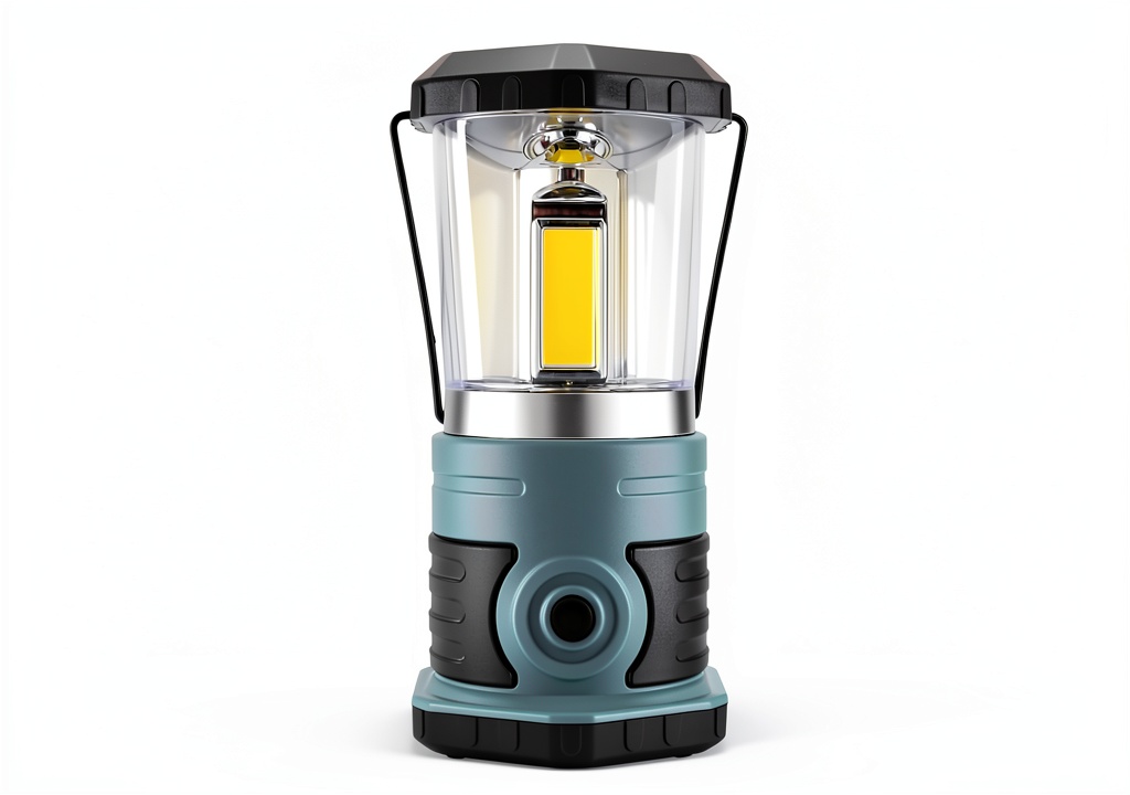 Monomax LED camping lantern illuminating a campsite at night
