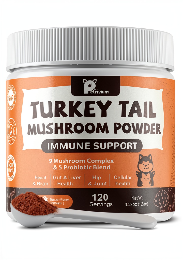 Petrivium mushroom powder supplement package and contents