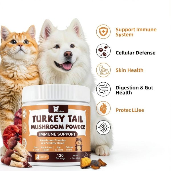 Petrivium Dog Cat Immune Support Mushroom Powder Probiotics-2