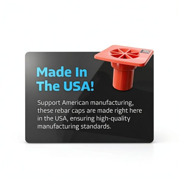 Sandbaggy OSHA Approved Rebar Safety Caps – Orange Plastic, 4x4x2.75-2