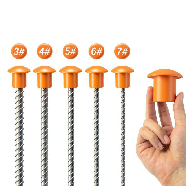 50 PCS Rebar Cap, Mushroom Rebars End Caps, Plastic Rebars Safety Cap,Construction Safety Caps, Fit for Concrete Stakes Rebar #3-#7, 3/8-1 inch, Orange-3