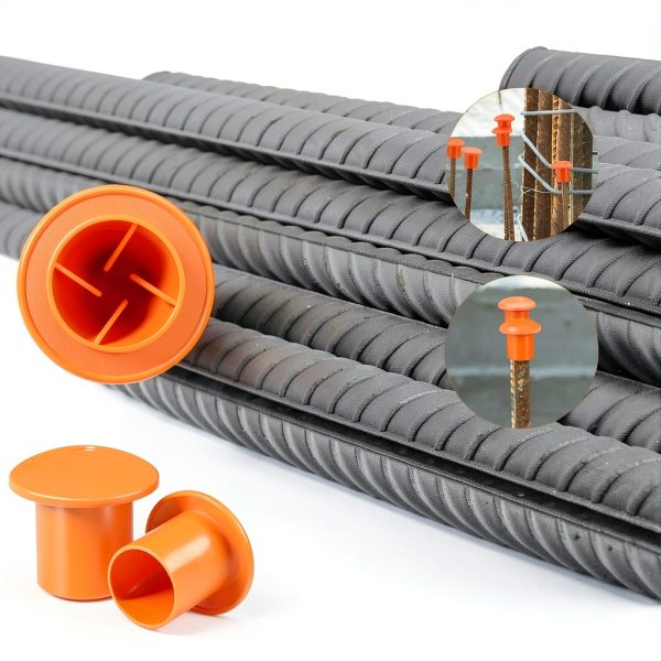 50 PCS Rebar Cap, Mushroom Rebars End Caps, Plastic Rebars Safety Cap,Construction Safety Caps, Fit for Concrete Stakes Rebar #3-#7, 3/8-1 inch, Orange-4