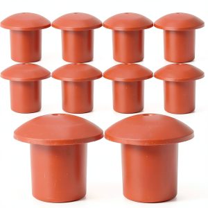 TAODAN 10PCS Red Mushroom Shaped Rebar Caps 3/8-1 Inch-0
