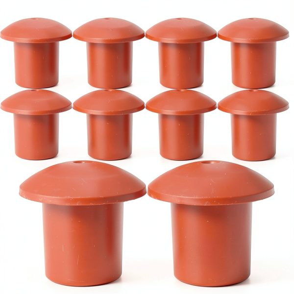 TAODAN 10PCS Red Mushroom Shaped Rebar Caps 3/8-1 Inch-0