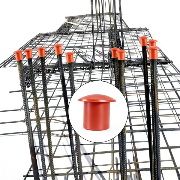 Rebar Protective Cap OZXNO Orange Plastic Set 12 Pcs for 10-25mm Rebar-4